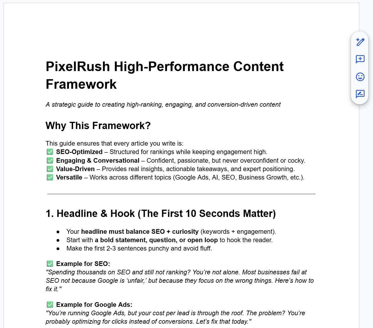 PixelRush High-Performance Content Framework for AI-powered writing